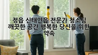정읍 신태인읍 전문가 청소팀: 깨끗한 공간, 행복한 당신을 위한 약속