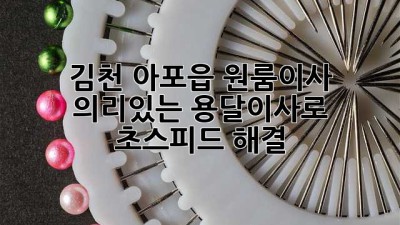 🚚 김천 아포읍 원룸이사, 의리있는 용달이사로 초스피드 해결! 💨